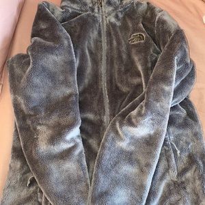 Women’s fuzzy/fleece North Face zip up (women’s M)